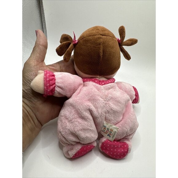 JUST ONE YEAR MY FIRST DOLL BEAN BAG SOFT STUFFED PLUSH PINK BROWN PIGTAIL GIRL - Picture 5 of 16